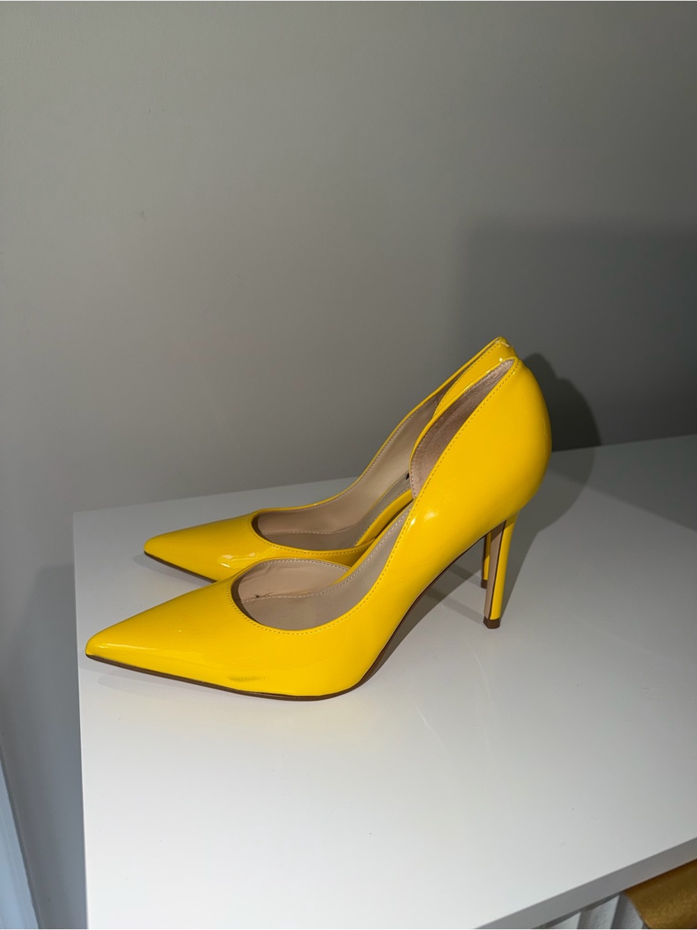 Nine West Bright Yellow Pointed-Toe Patent Pumps - Picture 5 of 7